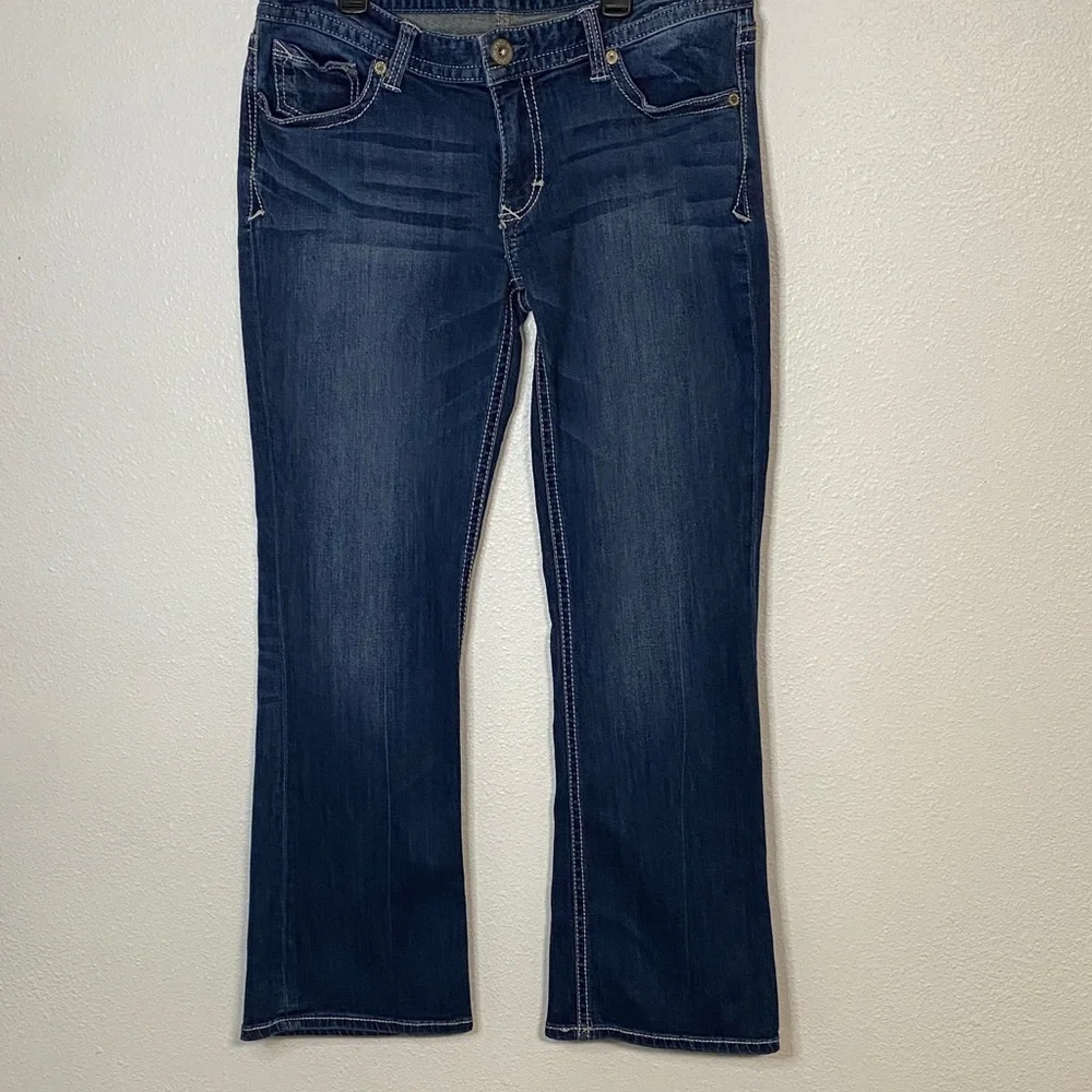 Express Women's Dark Blue Boot Cut Jeans - Picture 4 of 15